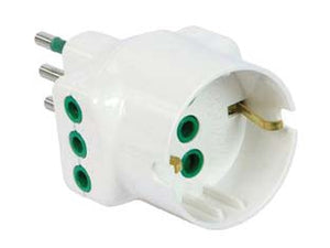ADATTATORE TRIPLO 2P+T SCHUKO BIPASSO BIANCO LINEA GARANTI- - bianco 82670-E - 10 pezzi FANTON