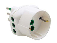 ADATTATORE TRIPLO 2 POLI + TERRA SCHUKO BIANCO- - bianco 82210 - 5 pezzi FANTON
