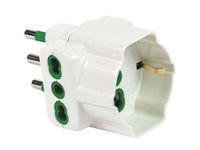 ADATTATORE TRIPLO 2 P+T SCHUKO BIPASSO 16A BIANCO LINEA GARANTI- - bianco 82640-E - 10 pezzi FANTON