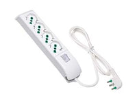 MULTIPRESA 4 POSTI BIPASSO + SCHUKO 2 POLI + TERRA 16A C/INTERRUTTORE  bianca 410100    FANTON