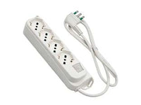 MULTIPRESA 4 POSTI BIPASSO+SCHUKO C/INTERR.TERMICO 2 POLI+ T16A RETAIL  bianca 474204    FANTON