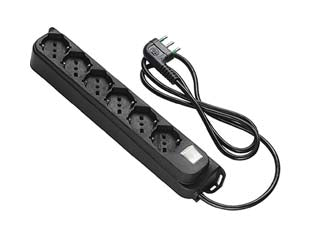 MULTIPRESA 6 POSTI BIPASSO + SCHUKO CON INTERRUTT. LINEA RETAIL NERA- - nera 47431 - 2 pezzi FANTON