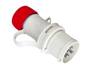 SPINA INDUSTRIALE VOLANTE ROSSA 3P+T CEE IP44  32A colore rosso 70124    FANTON