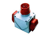 ADATTATORE INDUSTRIALE 380V CON SPINA E 2 PRESE CEE IP44  16A colore rosso 73111    FANTON