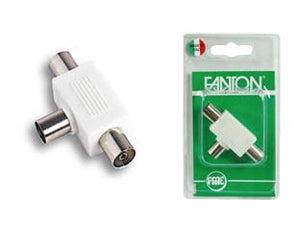 PRESA MULTIPLA TV A 2 USCITE IN BLISTER- - mm.9,5 37060 - 2 blister FANTON