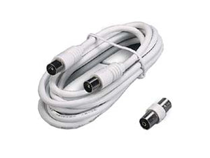 PROLUNGA TV CON CAVO COAX SPINA MASCHIOFEMMINA + ADATTATORE MASCHIO  mt.2 bianca 31000    FANTON