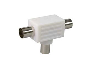 ADATTATORE TV COASSIALE- - 1 spina + 2 prese mm.9,5 - 10 pezzi