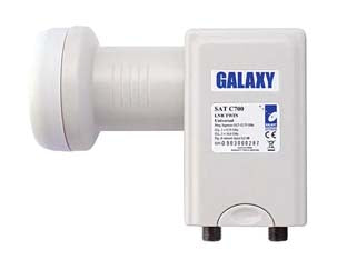 ILLUMINATORE LNB PER PARABOLA UNIVERSALE 2 USCITE  2 uscite  connettori tipo F   ø mm.40