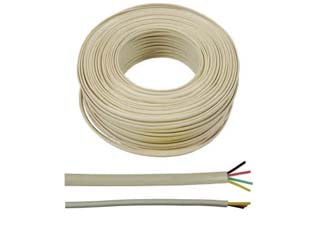 CAVO TELEFONICO LINEARE PIATTO 4 POLI AVORIO - 100 mt