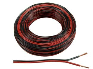 CAVO ELETTRICO BIPOLARE PIATTINA PER ALTOPARLANTI ROSSO/NERO- - 2x mmq.0,75 - 100 mt