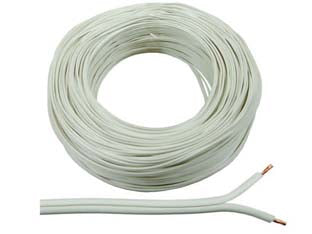 CAVO ELETTRICO BIPOLARE BIANCO H03VVH2-F- - 2x mmq.0,75 colore bianco - 100 mt