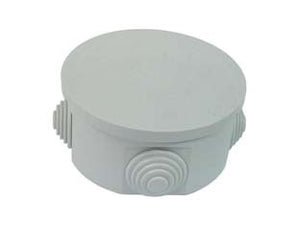 SCATOLA STAGNA TONDA CON COPERCHIO E 4 PASSACAVI IP44- - ø mm.80x40h. (002) - 9 pezzi MARLANVIL