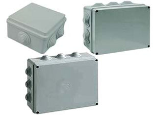 SCATOLA STAGNA CON COPERCHIO E PASSACAVI  mm.190x140x70 10 passacavi (009) IP65    MARLANVIL