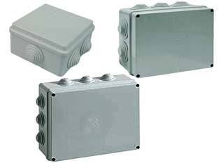 SCATOLA STAGNA CON COPERCHIO E PASSACAVI- - mm.240x190x90 12 passacavi (010) IP65 - 2 pezzi MARLANVIL