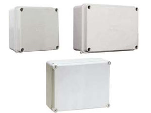 SCATOLA STAGNA CON COPERCHIO E PARETI LISCE- - mm.243x190x90 - viti inox - (010.PL) - IP66 - 2 pezzi MARLANVIL