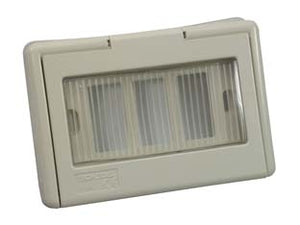 SCATOLA DA INCASSO PORTAFRUTTI 3P PORTELLO A FINESTRA IP44- - mm.122x16x83h. - (1733.B) - 5 pezzi MARLANVIL