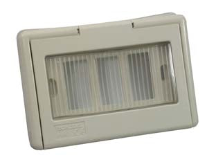 SCATOLA DA INCASSO PORTAFRUTTI 3P PORTELLO A FINESTRA IP44- - mm.122x16x83h. - (1733.B) - 5 pezzi MARLANVIL