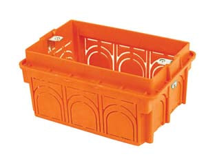 SCATOLA DA INCASSO CON INSERTI IN METALLO SENZA COPERCHIO- - 6 posti tipo 506 - mm.168x63x53 - (1706) - 14 pezzi MARLANVIL