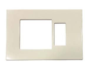 PLACCA COMBINATA FORO SCHUKO QUADRO + 1 POSTO VENUS- - mm.115x80h. - (1869.A) - 20 pezzi MARLANVIL