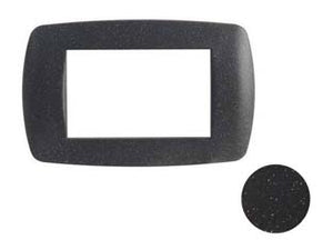 PLACCA 3 POSTI MILLENNIUM NERO FLASH- - 3 posti - mm.123x84h. (7843.TN) - 15 pezzi MARLANVIL