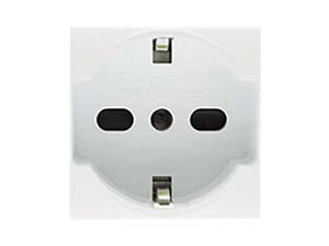 PRESA SICUREZZA SCHUKO TRIVALENTE AQUA- - 2 poli+terra 10/16 SCHUKO c/sicurezza (7648.I) - 3 pezzi MARLANVIL