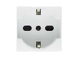 PRESA SICUREZZA SCHUKO TRIVALENTE AQUA- - 2 poli+terra 10/16 SCHUKO c/sicurezza (7648.I) - 3 pezzi MARLANVIL