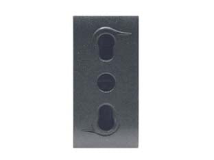 PRESA SICUREZZA BIVALENTE ONDA- - 2 poli+terra 10/16A alveoli ø mm.4/5 (7779) - 6 pezzi MARLANVIL