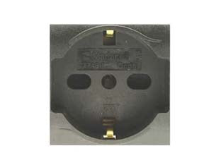 PRESA SICUREZZA SCHUKO TRIVALENTE ONDA- - 2 poli+terra 10/16 SCHUKO c/sicurezza (7748.I) - 3 pezzi MARLANVIL