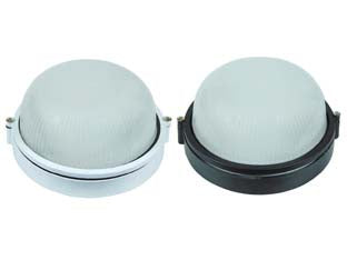 PLAFONIERA TONDA IN ALLUMINIO PER ESTERNO  60w IP54 ø mm.180x115h. bianco    SYNTESY