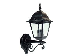 LANTERNA CON BRACCIO INFERIORE LAVORATO MODELLO NEW YORK  60w IP44 mm.192x370h. colore nero    SYNTESY