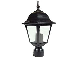 LANTERNA PER PALO MM.60 MODELLO NEW YORK  60w IP44 nero mm.150x367h. colore nero    SYNTESY