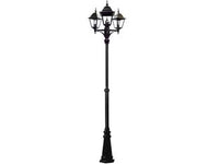 LAMPIONE 3 LUCI SU PALO MODELLO NEW YORK  3x100w IP44 cm.230h. colore nero    SYNTESY