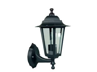 LANTERNA CON BRACCIO INFERIORE MODELLO BERLINO  60w IP44 mm.215x325h. colore nero    SYNTESY