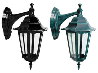 LANTERNA CON BRACCIO SUPERIORE  MODELLO BERLINO  100w IP44 mm.265x405h. colore nero    SYNTESY