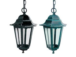 LANTERNA CON CATENA MODELLO BERLINO  100w IP44 mm.230x230x1026h. colore nero    SYNTESY