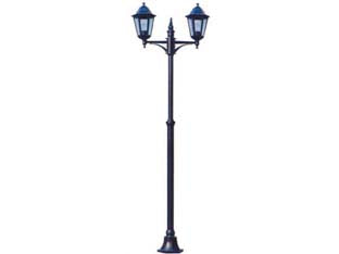 LAMPIONE 2 LUCI SU PALO MODELLO BERLINO  2X100w IP44 cm.72x230h. colore nero    SYNTESY