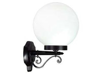 LANTERNA CON BRACCIO INFERIORE LAVORATO MODELLO SFERA  100w IP44 mm.290x383h. colore nero    SYNTESY