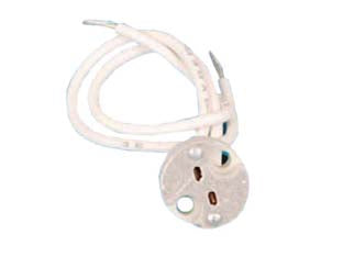 PORTALAMPADA IN STEATITE PER LAMPADE ALOGENE 12V- colore bianco - 5 pezzi