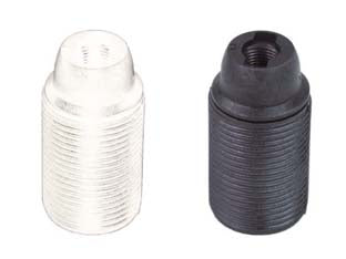 PORTALAMPADA E14 TERMOPLASTICO FILETTATO- - colore nero - 10 pezzi