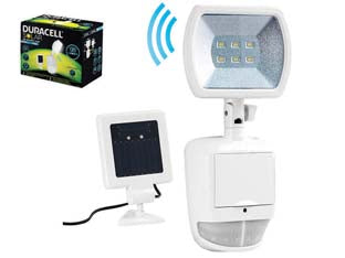 PROIETTORE SOLARE LED CON SENSORE  mm.281x128x50   120 lumen    DURACELL LIGHTING