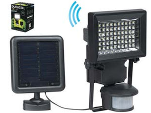 PROIETTORE SOLARE LED CON SENSORE  mm.124x45x170h.  400 lumen    DURACELL LIGHTING