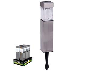 LAMPADA SOLARE LED SQUARE IN ESPOSITORE- - mm.58x58x396,5h. - 5 lumen - 6 pezzi DURACELL LIGHTING