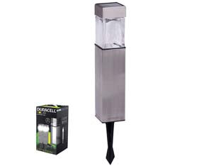 LAMPADA SOLARE LED SQUARE IN SCATOLA SET DA 4 PEZZI  mm.58x58x396,5h.  5 lumen    DURACELL LIGHTING