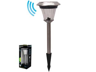 LAMPADA SOLARE LED VERRE CON SENSORE  ø mm.168x547h.  9/90 lumen    DURACELL LIGHTING