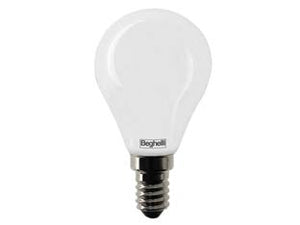 LAMPADA LED SFERA TUTTOVETRO E14- - 5w - 3000  °K calda - 600 lm - 45x80h - 5 pezzi BEGHELLI