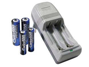 CARICATORE PER 2 BATTERIE CON PZ. 2 AA E PZ. 2 AAA CARICA500    BEGHELLI