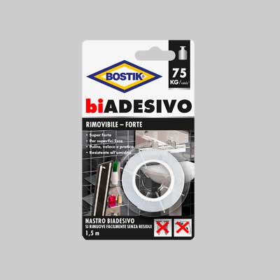 NASTRO BIADESIVO 'RIMOVIBILE-FORTE' BOSTIK mm 19x1,5mt - BOSTIK