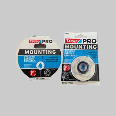 NASTRO BIADESIVO ' MOUNTING SPECCHI' TESA mm 19x1,5 mt - Col. Bianco