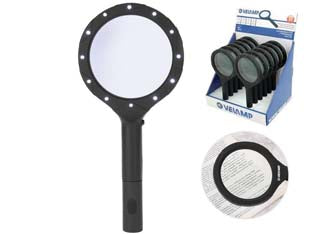 LENTE INGRANDIMENTO LED IN PLASTICA- - 0,2W - 15 lumen - 12 pezzi