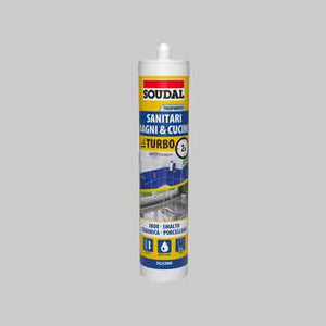 SILICONE ACETICO SANITARI 'TURBO' SOUDAL 300 ml - Trasparente - SOUDAL